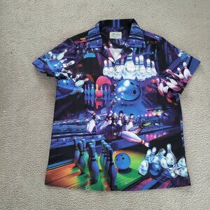 Hawaiian Shirts L Mens Bowling Short Sleeve Button Up Shirt EUC